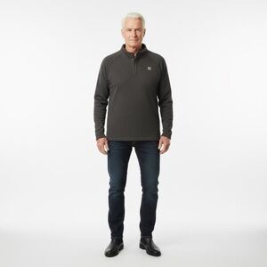Rogers Classic Sweater‎ Fleece Henley Like New, Ships next day 2XL